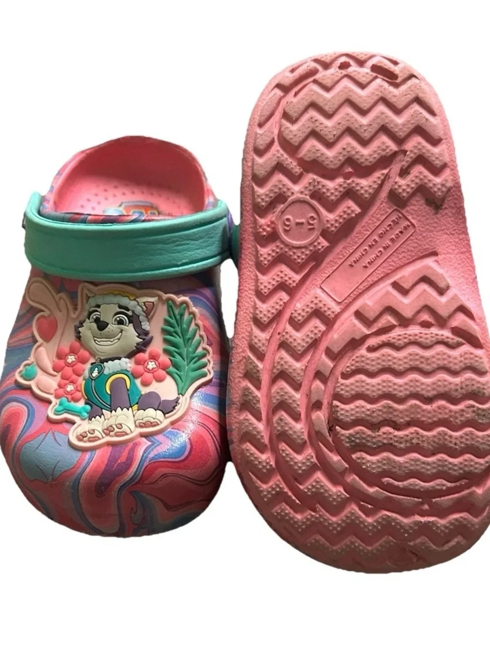 Toddler Girl Paw Patrol Slip On Clogs Everest Skye Size 5/6